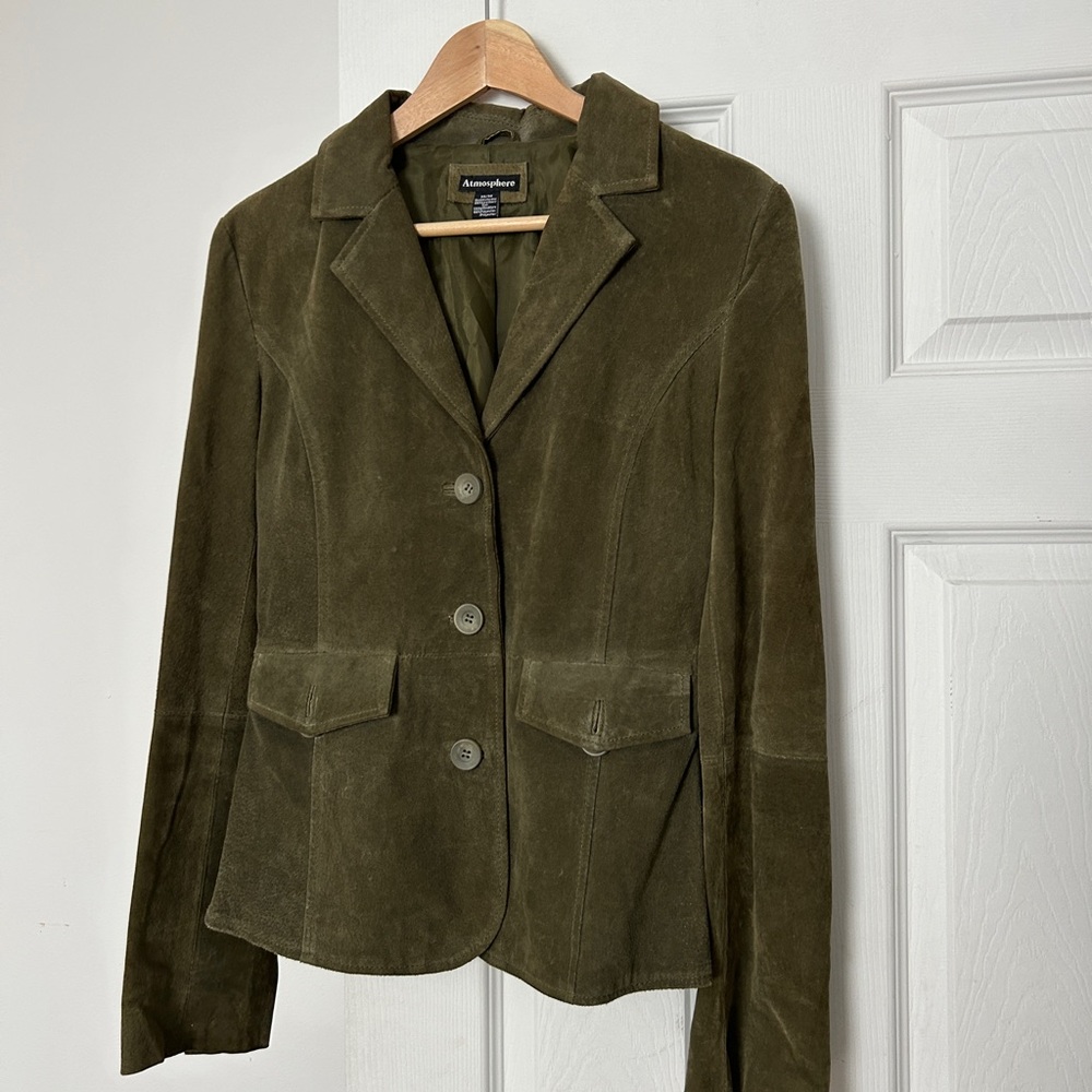 Atmosphere Olive Green Suede Blazer